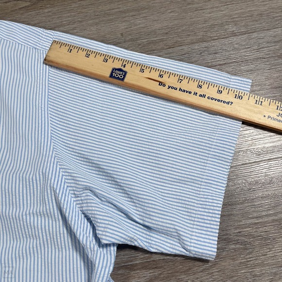 Ralph Lauren Men's Button Down Shirt Blake Stripes Seersucker Preppy XL Blue/Wht - Picture 6 of 8